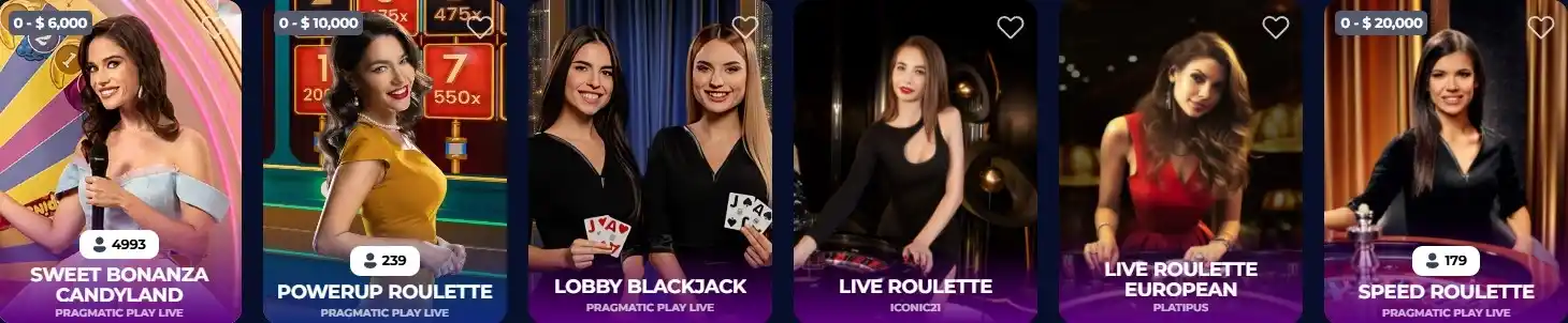NineCasino live dealer roulette blackjack